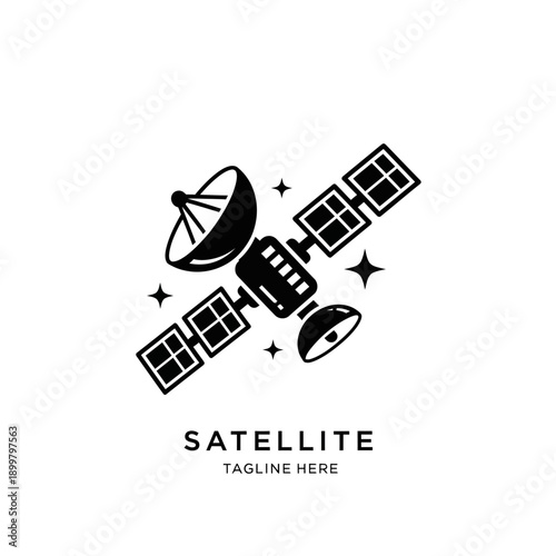 Satellite Icon – Space Communication Orbit Technology Symbol