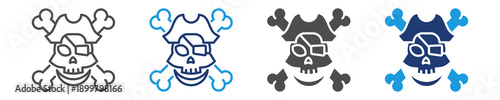pirate icon set multiple style