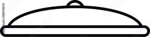 Line art food cloche presenting a serving tray icon