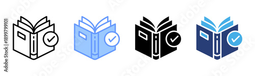 Open Book icon set multiple style collection