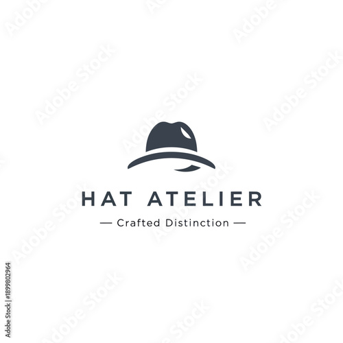 Black Hat Logo Design for Hat Atelier.
