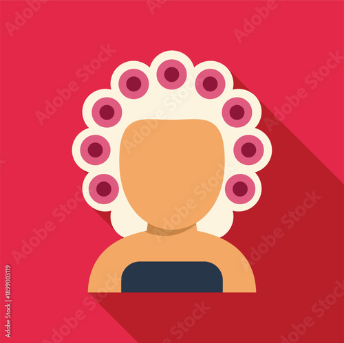 Woman having hair curlers in her hair, getting ready for a beauty treatment