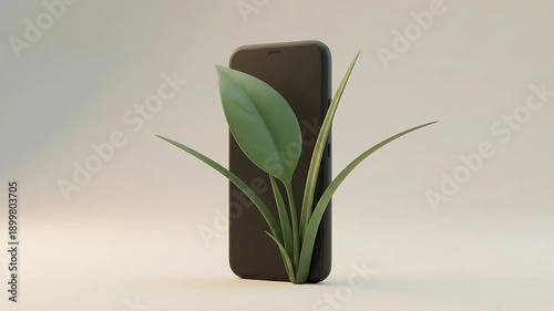 Serene technology and nature symbol visualizing intentional disconnection and healthy modern lifestyle.
