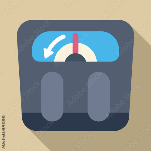 Weighing scale indicating a decrease in weight, representing successful diet and fitness journey