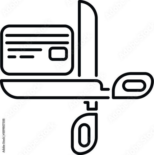 Scissors cutting a credit card, representing financial freedom and debt relief