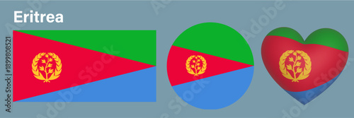 set Eritrea flag icon vector illustration sign 
