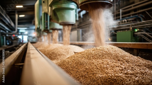 Production line extruding biomass pellets