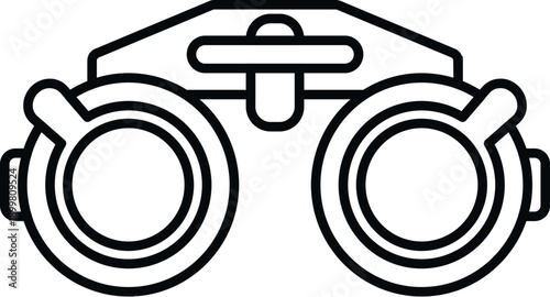 Trial frame for vision testing and eye examination in ophthalmology