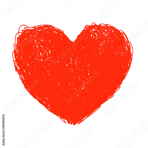 Hand drawn vector heart. Love symbol, Doodle colorful heart shape for Valentine day, card, template, design element