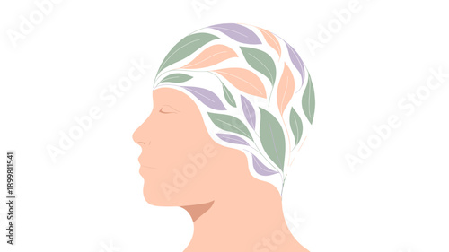 A unique artistic representation of human thought, visualized with abstract leaves.