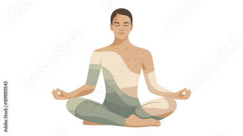 A person sits in a serene and meditative pose, finding inner peace through yoga.