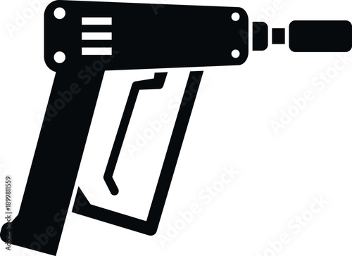 Pneumatic nail gun stapler power tool silhouette