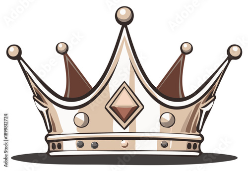 Ornate Royal Crown with Gemstone and Jewels Symbol of Power and Royalty