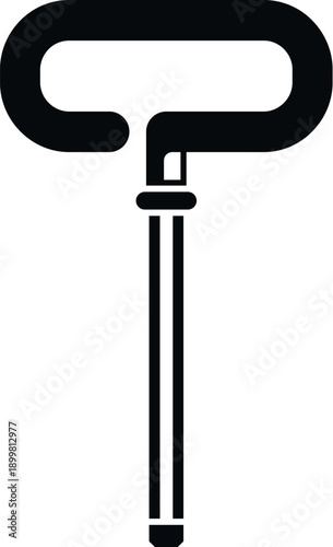Walking stick icon representing support and assistance for people with mobility issues