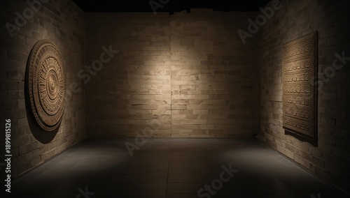 Art Displayed on Walls Inside a Museum During an Evening Visit in an Exhibiti...