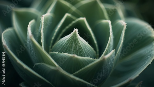 Close View of a Green Plant With Layered Leaves in a Garden