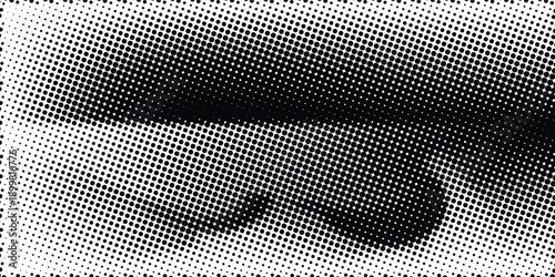 Set of halftone dots gradient pattern texture isolated on white background. Straight dotted spots using halftone circle dot raster texture. Vector blot half tone collection.