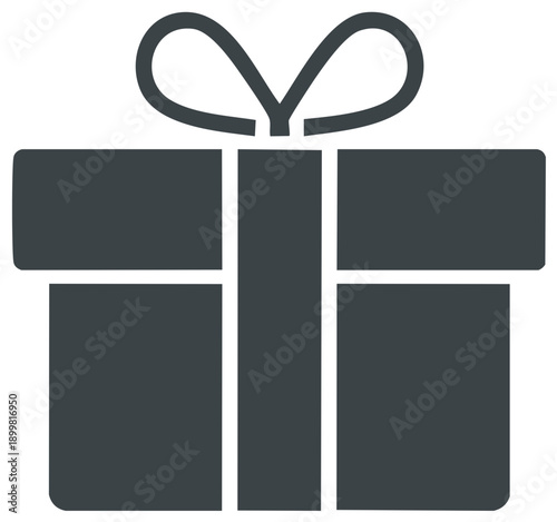 Stylized Gift Box Graphic: Elegant Design for Celebrations and Special Occasions Illustration Icon