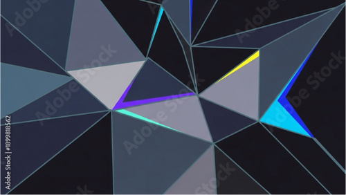 Geometric shapes forming abstract patterns with vibrant colors and dynamic movement