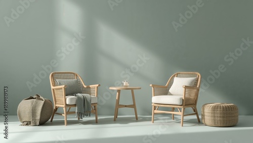 Cozy Seating Area With Two Chairs and a Small Table in a Simple Room
