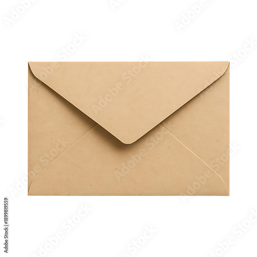 Brown envelope on transparent background