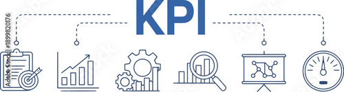 Key Performance Indicators concept with business icons and graphs