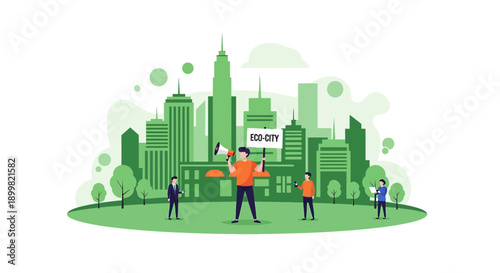 Green initiative promotion in an urban ecological landscape focused on sustainability