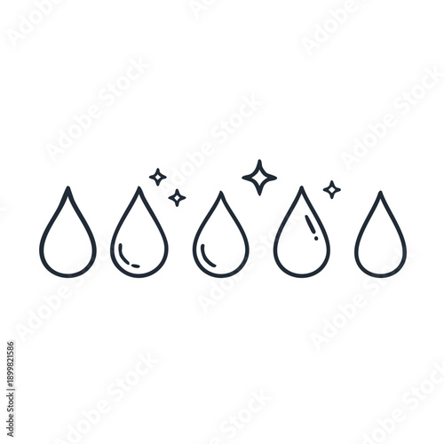 Water drops with blue circle background