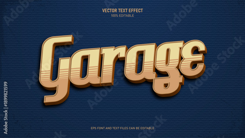 Garage 3d style retro editable text effect