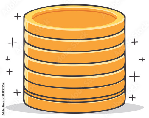 Stack of Gold Coins Shiny and Bright Representing Wealth and Success