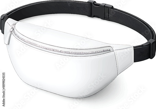 Elevate your style with this sleek white fanny pack featuring a black adjustable strap, perfect for travel, outdoor activities, or everyday use