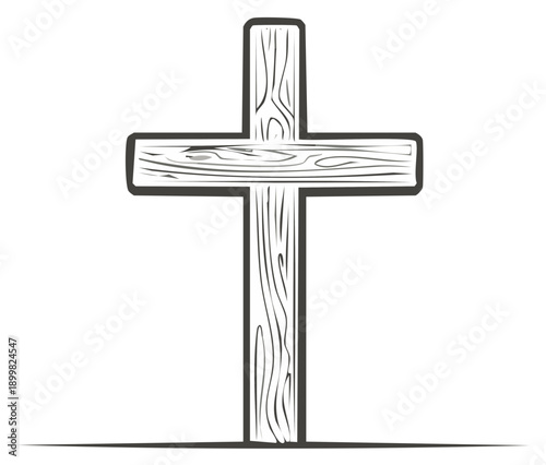 Rustic wooden Christian cross symbol of faith and salvation
