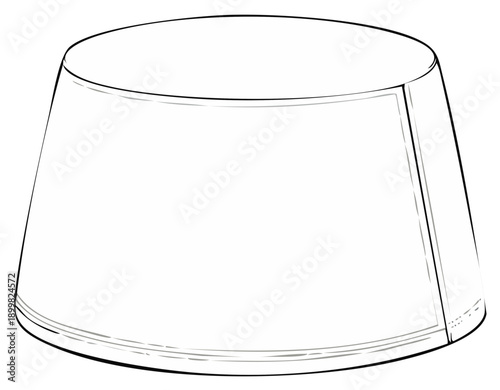 Simple line art illustration of a traditional Turkish fez hat or tarboosh