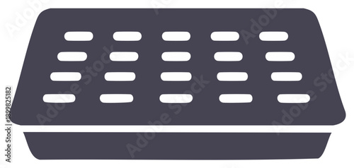 Grill Basket Flat Vector Illustration Barbecue Accessory Design