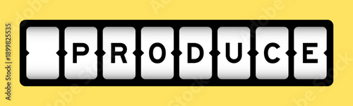 Black color in word produce on slot banner with yellow color background