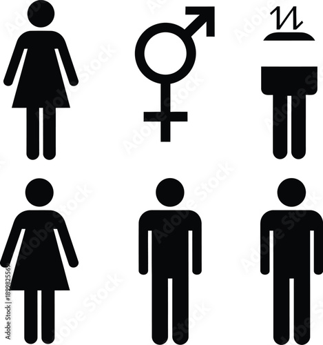 Gender symbols and human figures illustration
