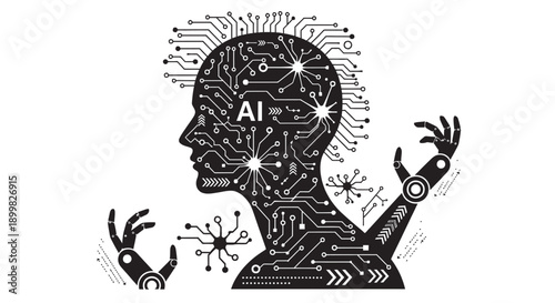 silhouette of an artificial intelligence