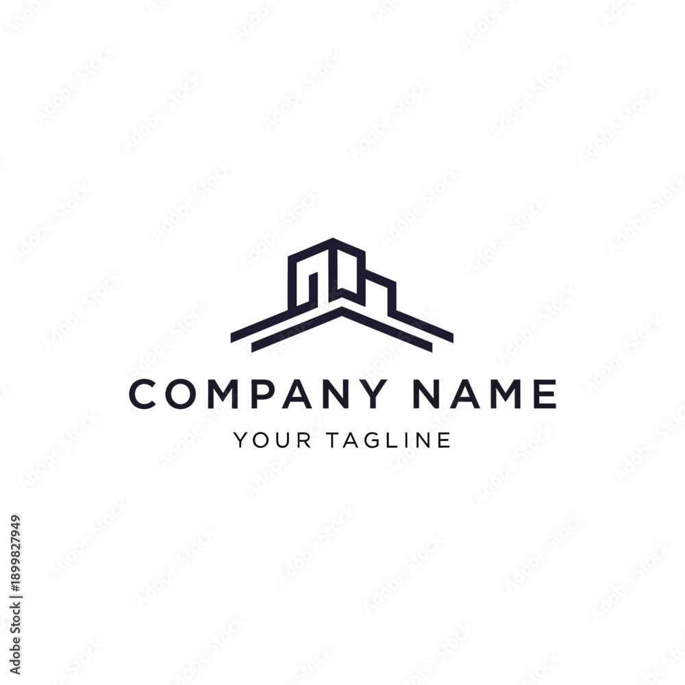 Naklejka premium Simple Black Logo Template for Company.