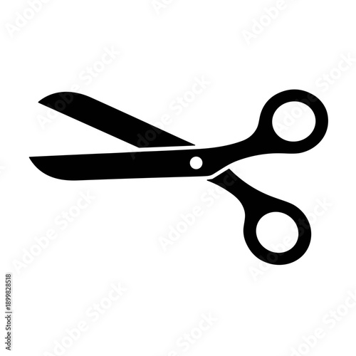icon scissors isolated on black silhouette illustration vector