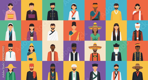 Diverse group of people from different cultures and backgrounds.