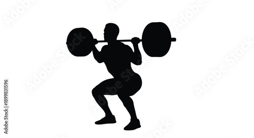 Weightlifter preparing for a clean and jerk dramatic silhouette