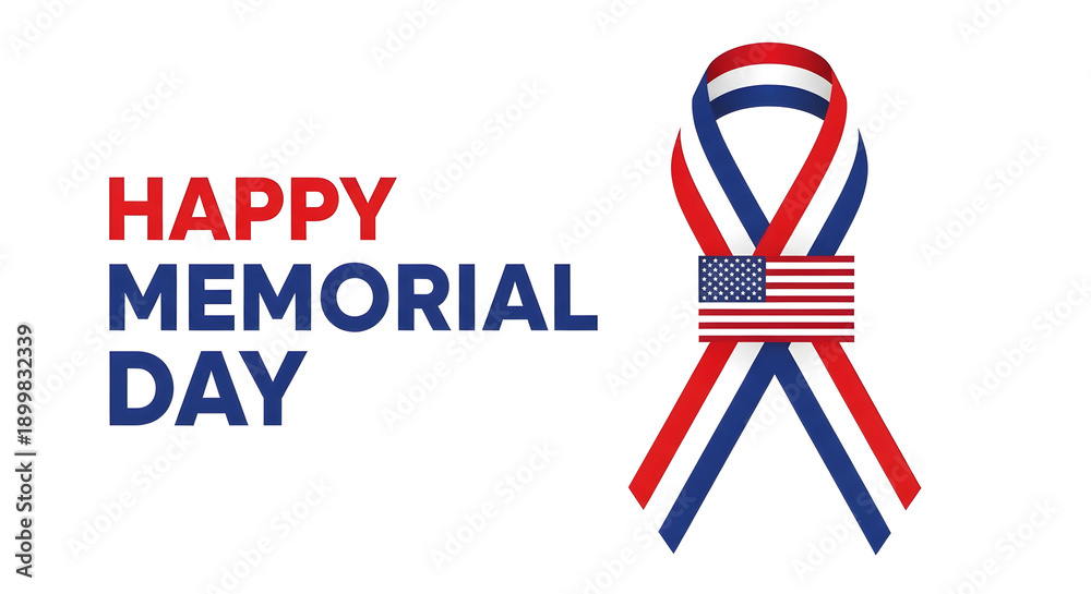 Obraz premium Memorial day tribute ribbon honoring fallen heroes on memorial day