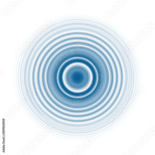 Concentric blue sound waves radiating from a center point.