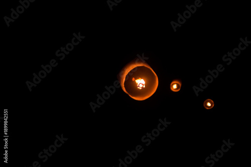 Foto lanna Fly Lantern  isolated on black
