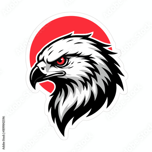 Wallpaper Mural Red-Eyed Eagle Head Mascot Logo, Intense Raptor Vector Illustration. Torontodigital.ca