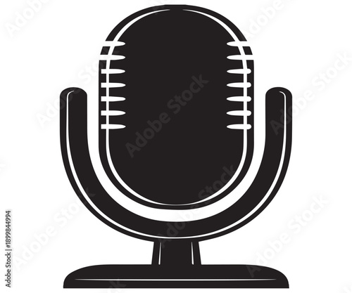 Vintage Microphone Icons | Retro Mic Silhouettes for Podcasts & Music Designs .
