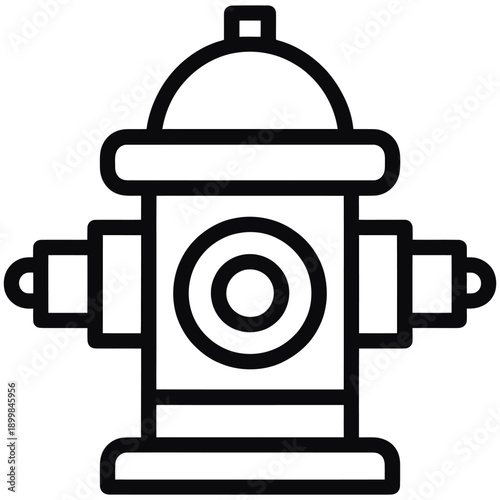Simple line drawing of a fire hydrant icon symbol graphic