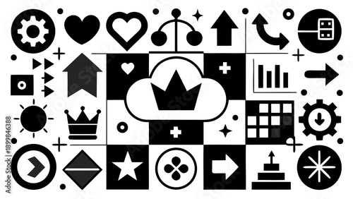 Symbolic representation of cloud computing and technology integration Vector