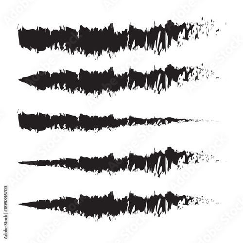 Black brush strokes on white background, abstract art design elements