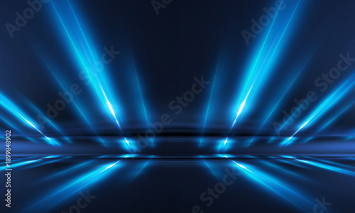 Abstract blue light rays ba...